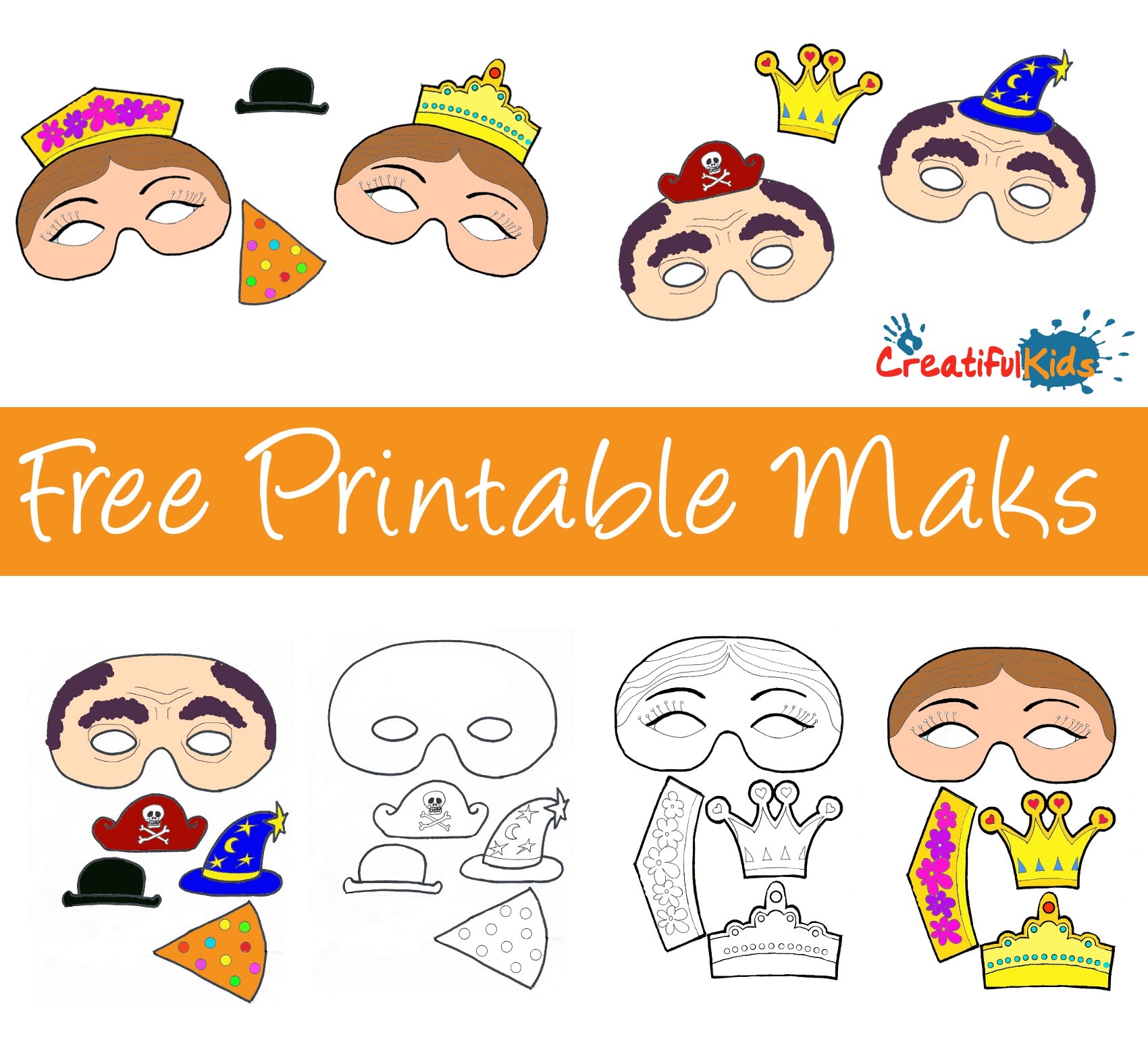 free printable masks templates for kids creatifulkidscreatifulkids